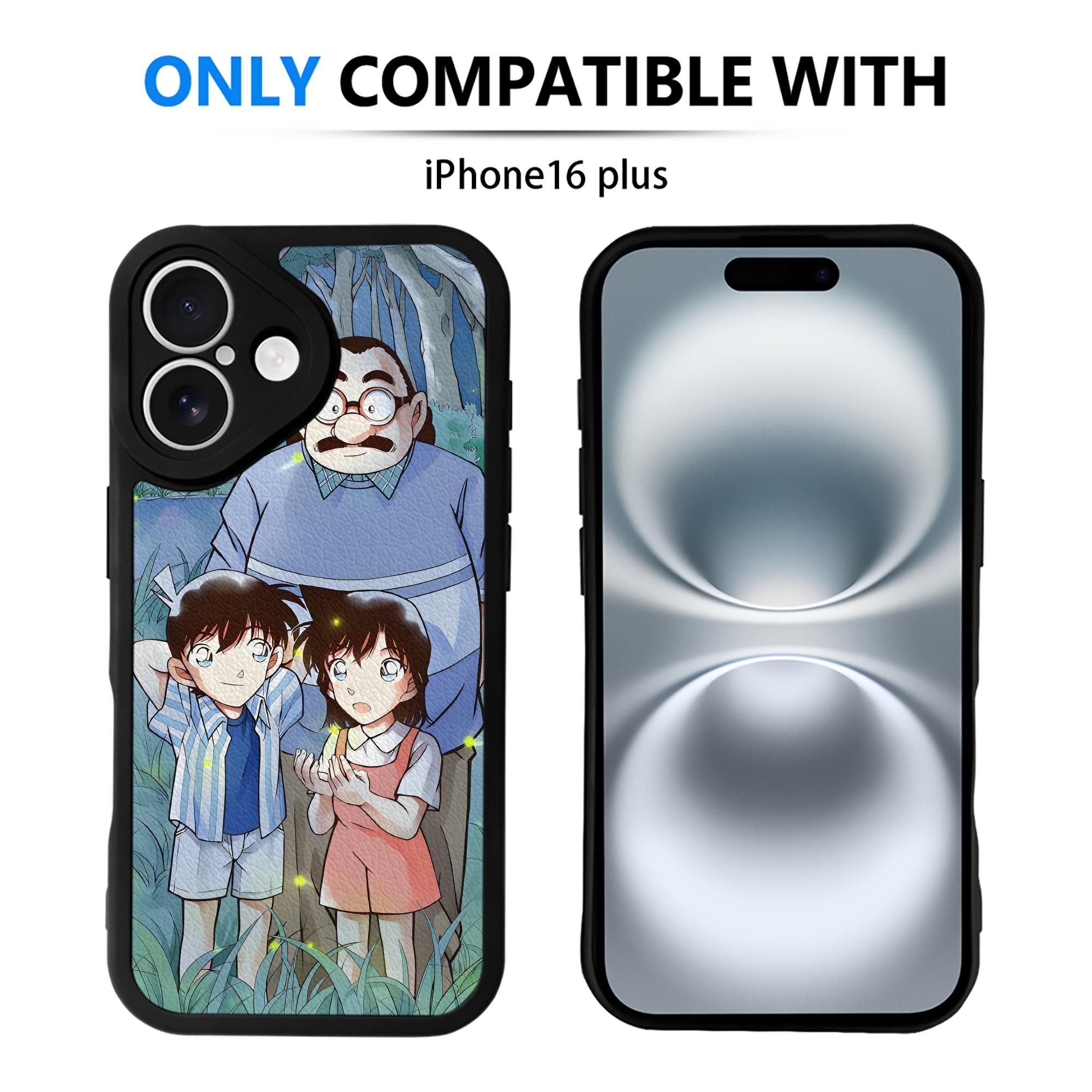 （画像用） 名探偵コナン Detective Conan 【iPhone 16シリーズ対応】シリコンスマホケース（レザー調） 材質：シリコン